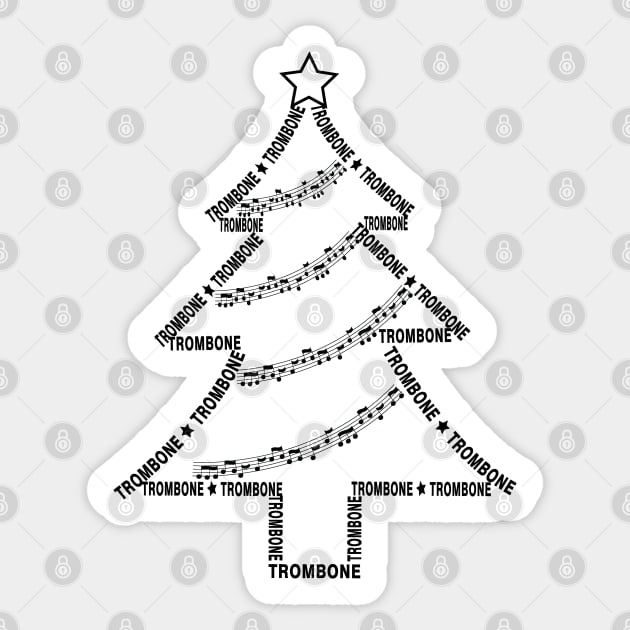 Trombone Christmas Tree Sticker by Barthol Graphics